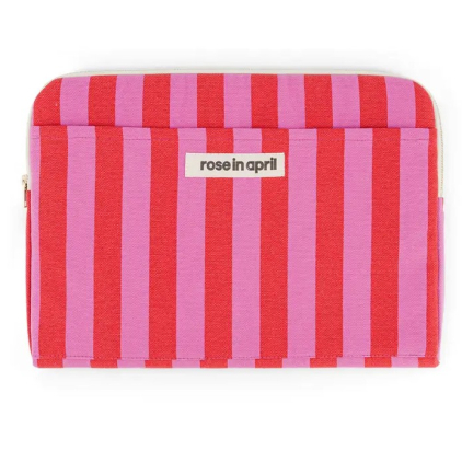 Pochette d'ordinateur Octave 13"/14" - Rayures - Orchidée / tomato