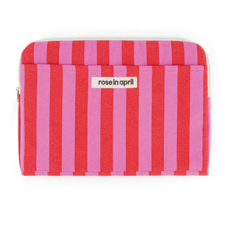 Pochette d'ordinateur Octave 13"/14" - Rayures - Candy pink / tomato