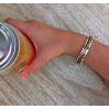Bracelet Laetitia manchette dorée avec chaîne épi gris