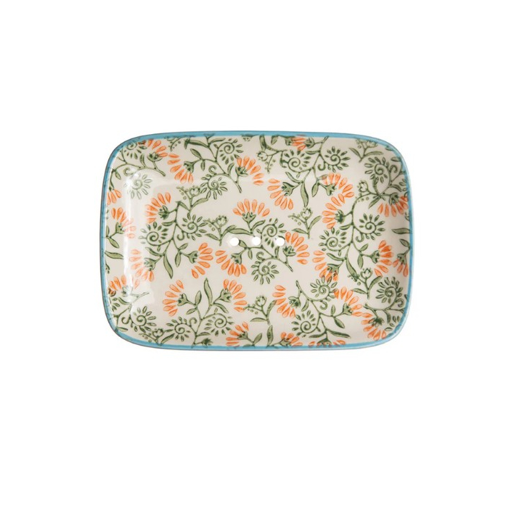 Soap Dish - Floral - POR127