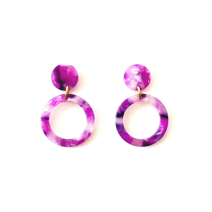 Boucles d'oreilles Nina les toutes mauves