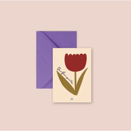 Mini carte avec enveloppe - Une fleur pour toi