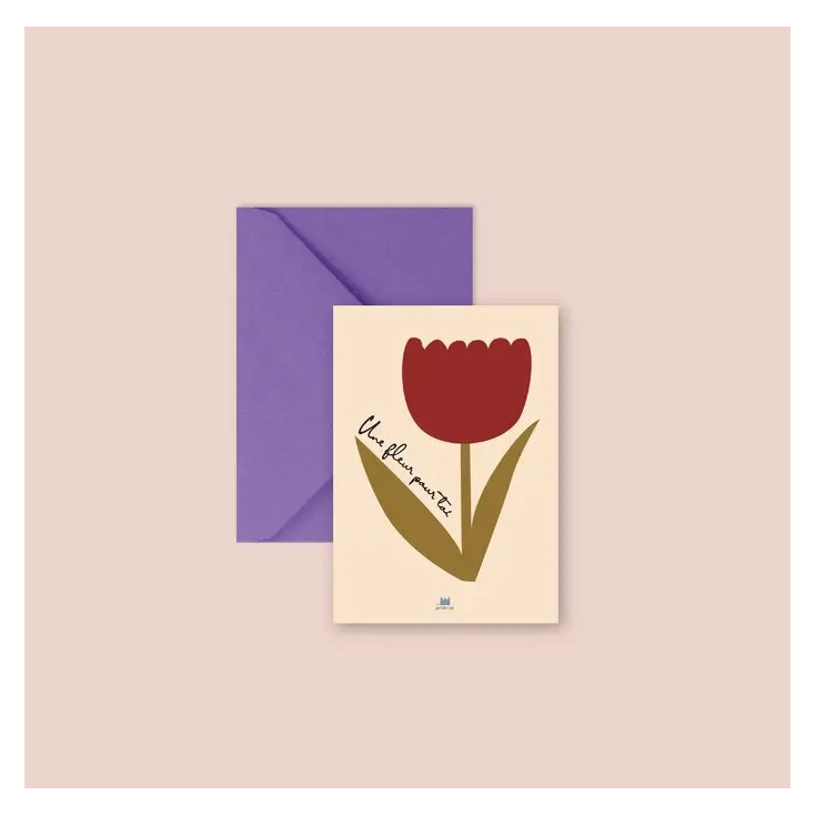 Mini carte avec enveloppe - Une fleur pour toi