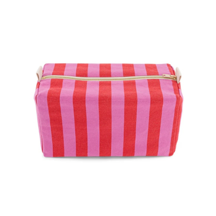 Trousse de toilette Vic - Rayures - Orchidée / Tomato