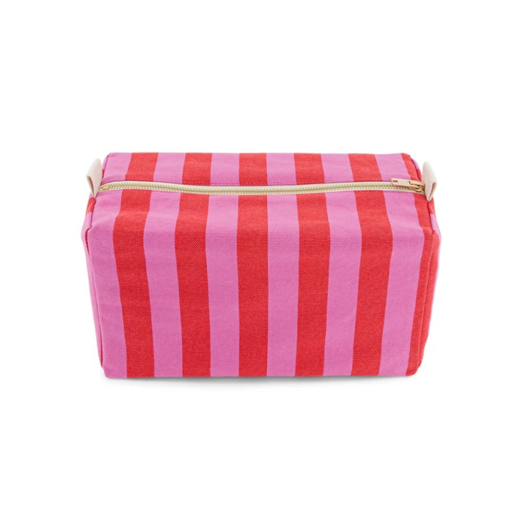 Trousse de toilette Vic - Rayures - Orchidée / Tomato