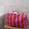 Trousse de toilette Vic - Rayures - Orchidée / Tomato