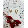 Boucles d'oreilles - messing - créoles épaisses martelées - small