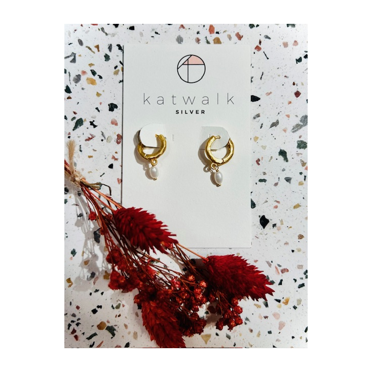 Boucles d'oreilles - messing - créoles épaisses martelées - small