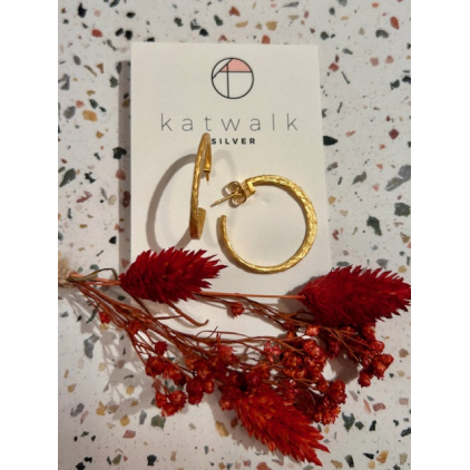 Boucles d'oreilles - messing - créoles griffées - large