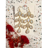 Boucles d'oreilles - messing - longues et larges pierres blanches