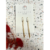 Boucles d'oreilles - or - double chaînes et barettes