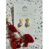 Boucles d'oreilles - messing - pastille martelée et perle nacrée