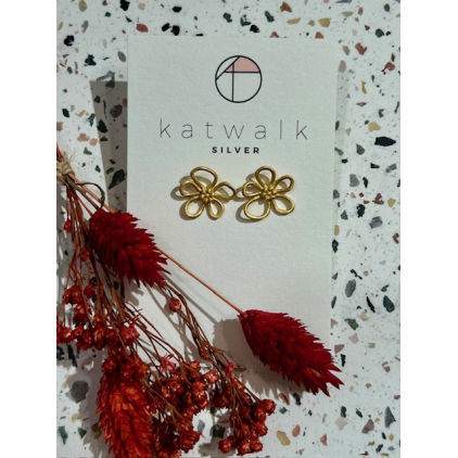 Boucles d'oreilles - messing - fleur