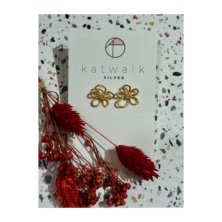 Boucles d'oreilles - messing - fleur