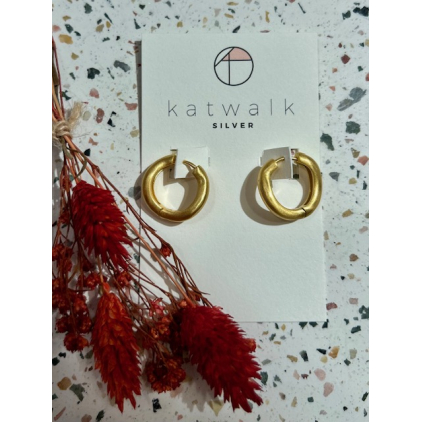 Boucles d'oreilles - messing - créoles épaisses irrégulières - medium