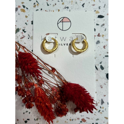 Boucles d'oreilles - messing - longues et larges pierres beiges