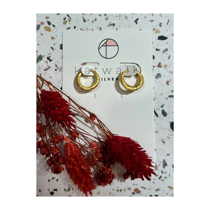 Boucles d'oreilles - messing - longues et larges pierres beiges