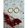Boucles d'oreilles - messing - créoles épaisses martelées - medium