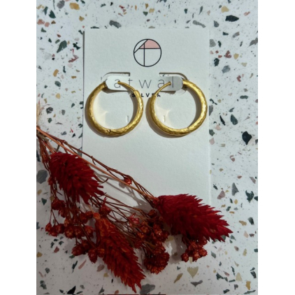Boucles d'oreilles - messing - créoles épaisses martelées - medium