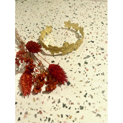 Bracelet - messing - fleurs