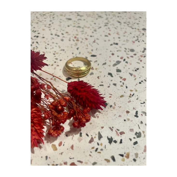 Bague - messing - double anneau - taille 56