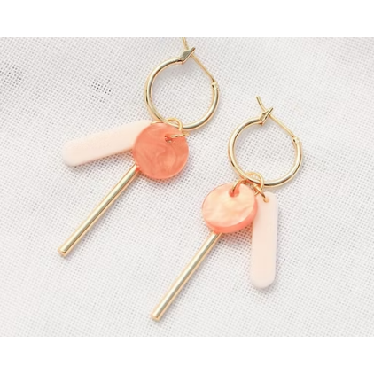 Boucles d'oreilles Solène rose - F026