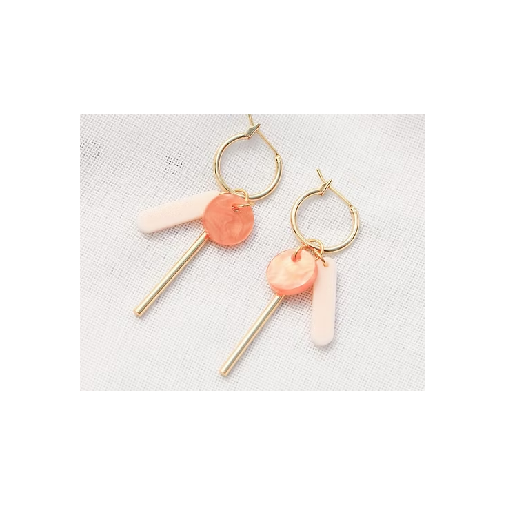 Boucles d'oreilles Solène rose - F026