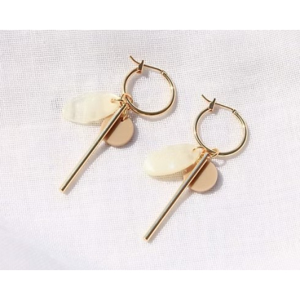 Boucles d'oreilles Solène rose - F001