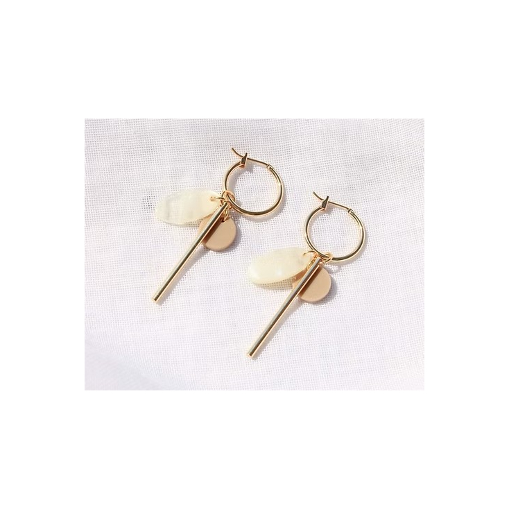 Boucles d'oreilles Solène rose - F001