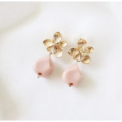 Boucles d'oreilles Alice - rose - F013