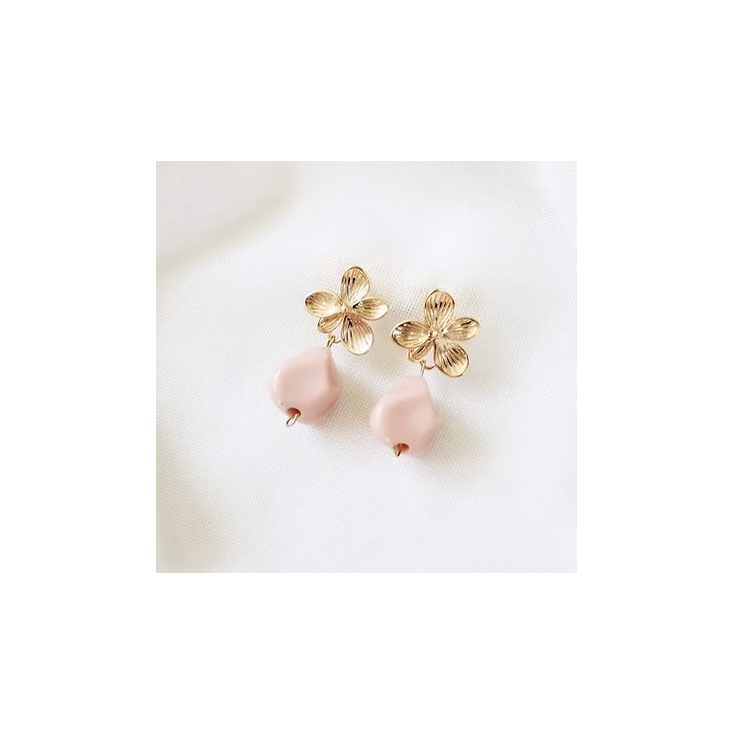 Boucles d'oreilles Alice - rose - F013