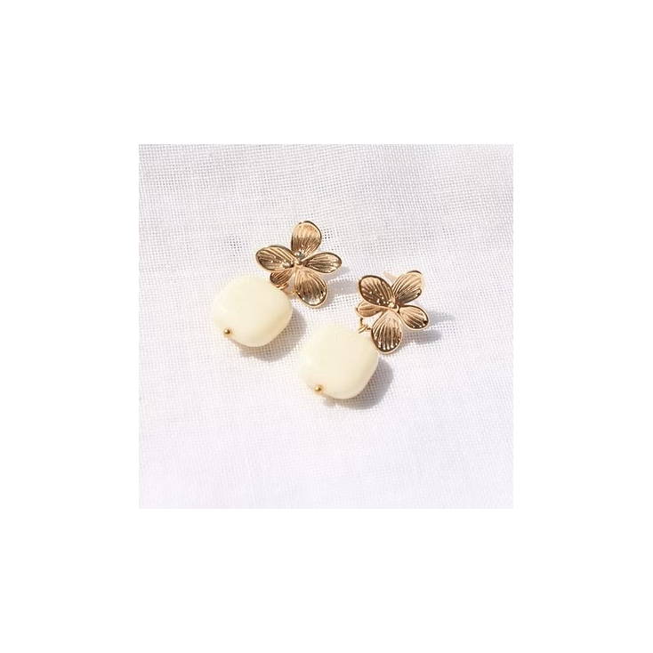Boucles d'oreilles Alice - blanc - F063
