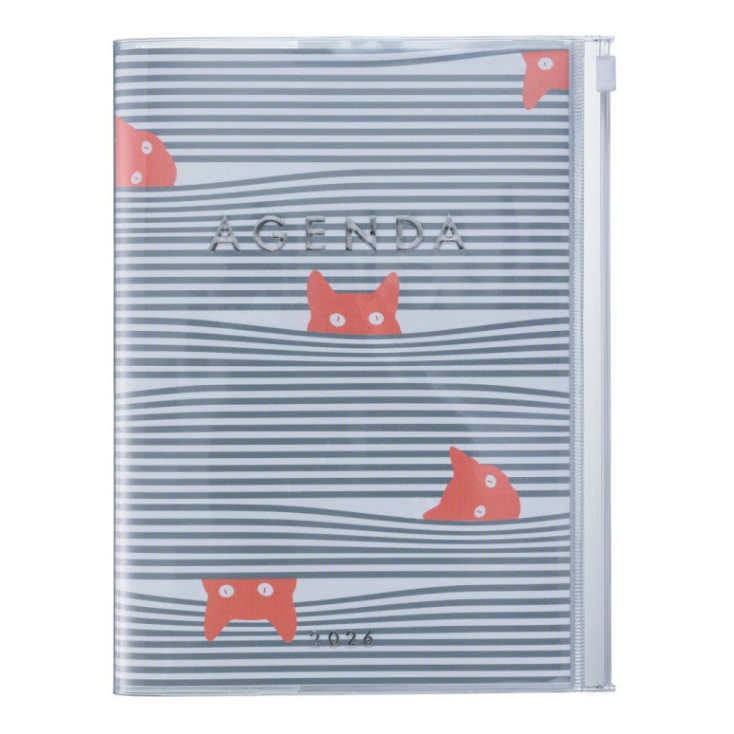 Agenda Cats A6 2025-2026 - Gray