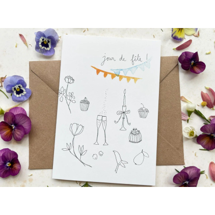 Carte Postale Double - Jour de fête