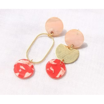 Boucles d'oreilles Yara rose/rouge - F023