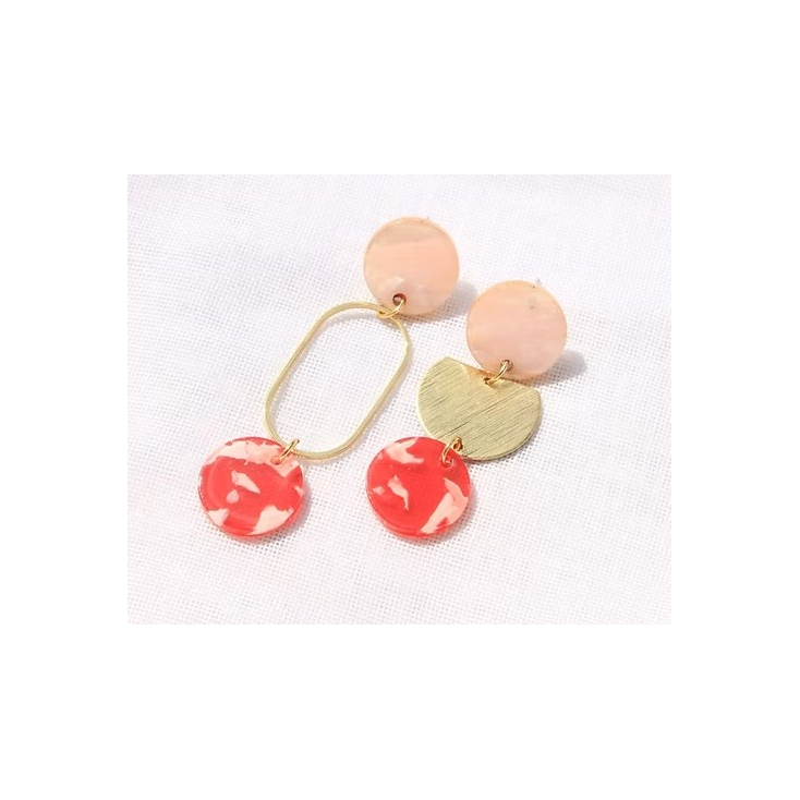 Boucles d'oreilles Yara rose/rouge - F023