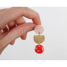 Boucles d'oreilles Yara rose/rouge - F023