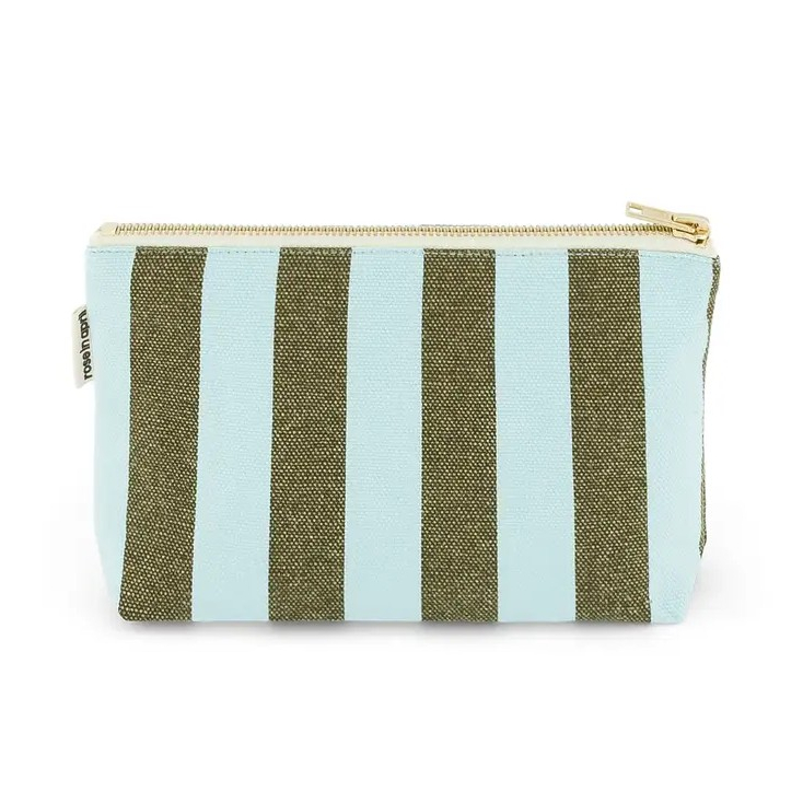 Pochette Sofia - Rayures -  Aqua Olive
