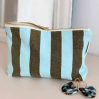 Pochette Sofia - Rayures -  Aqua Olive