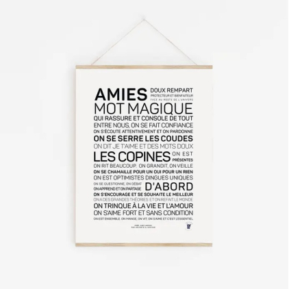 Affiche A5 - Amies, mot magique