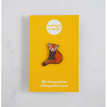 Broche en émail - Panda Roux