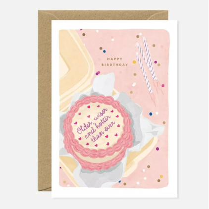 Carte A6 avec enveloppe - Older wiser cake