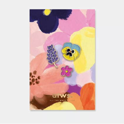 Pin's - set of 3 flowers
