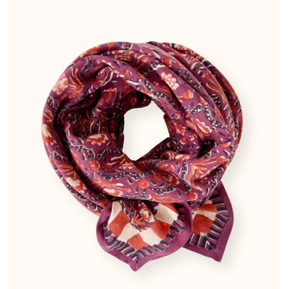 Foulard Latika - Cactus - Cherry