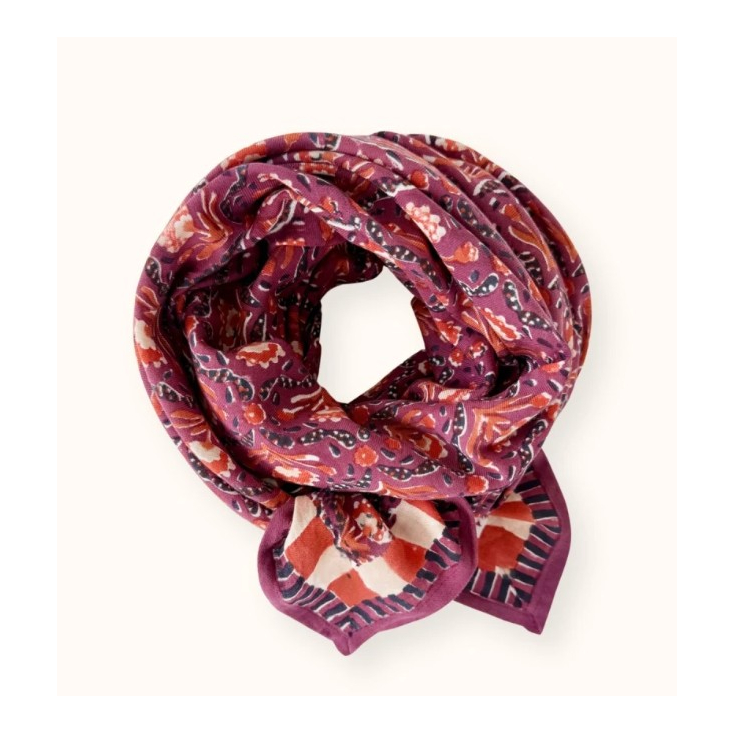 Foulard Latika - Cactus - Cherry