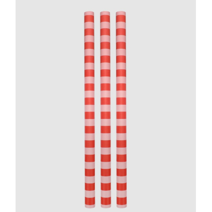 Papier Cadeau - Stripes - Poppy red, litchi