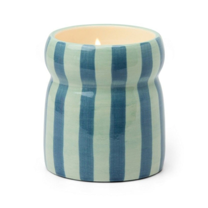 Bougie en céramique - Cabana Blue/Navy Striped - Warm Cider