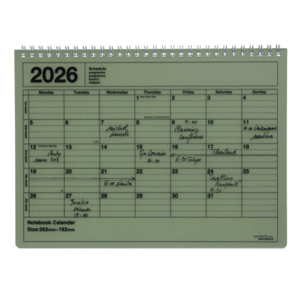 Notebook calendar 2026 M - Kaki
