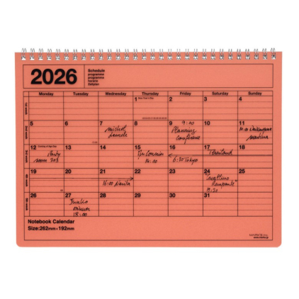 Notebook calendar 2026 S - Orange