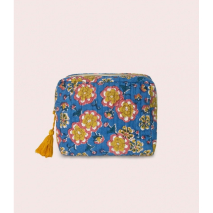 Grande trousse matelassée - Dalia - Bleu